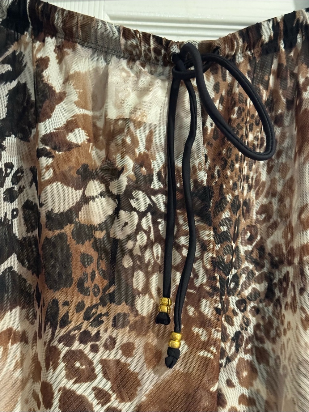 Sheer,  bathing suit cover up  pants Animal Print , wide leg - Picture 3 of 5